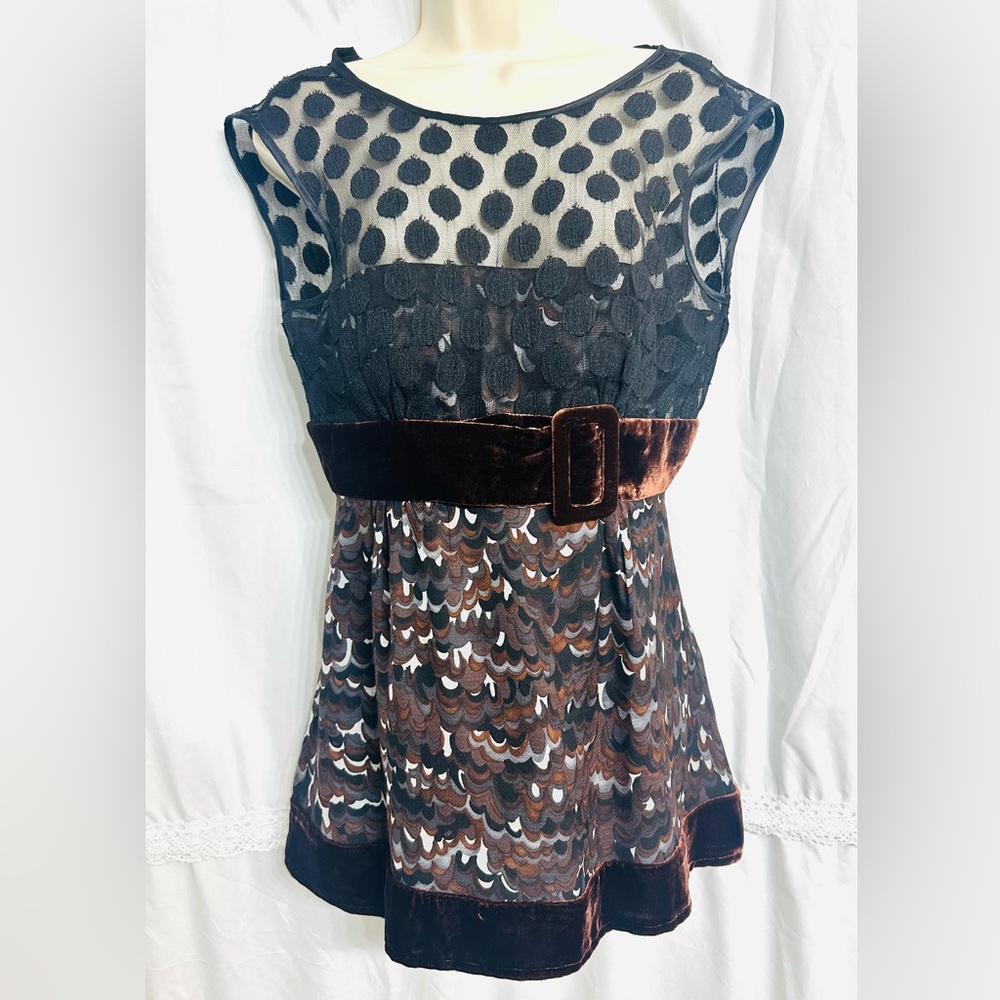 Nanette Lepore Black and Brown Blouse